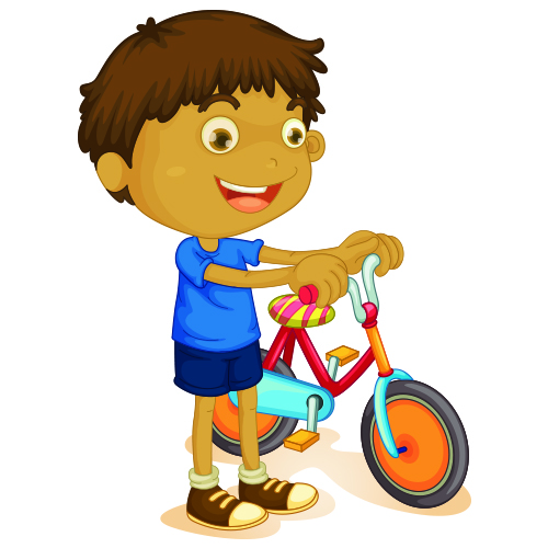 Boy riding a bike