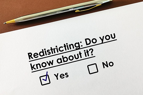 Graphic of a poll regarding redistricting